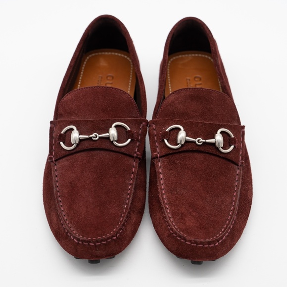 size 7G 7.5 US Gucci Burgundy Red Suede Loafers Driver Horsebit main image 6